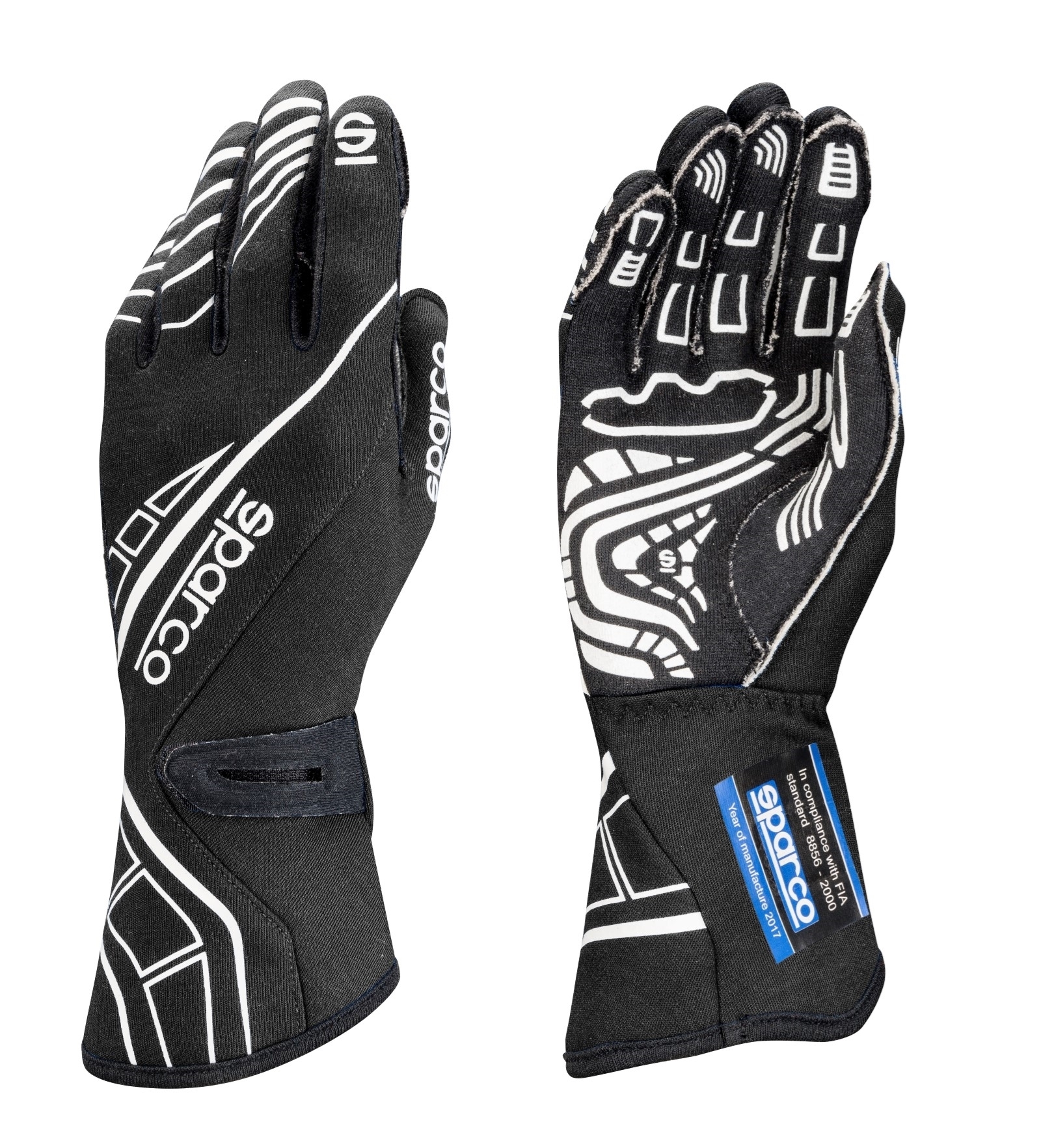 SPARCO GLOVES: LAP 10 BLACK/BLACK