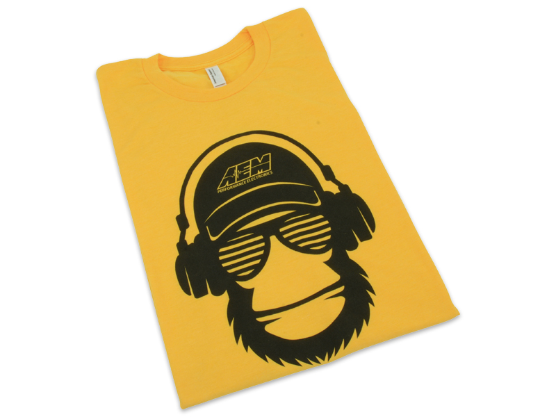 AEM ELECTRONICS T-SHIRT: COOL MONKEY HEATHER GOLD (SMALL)