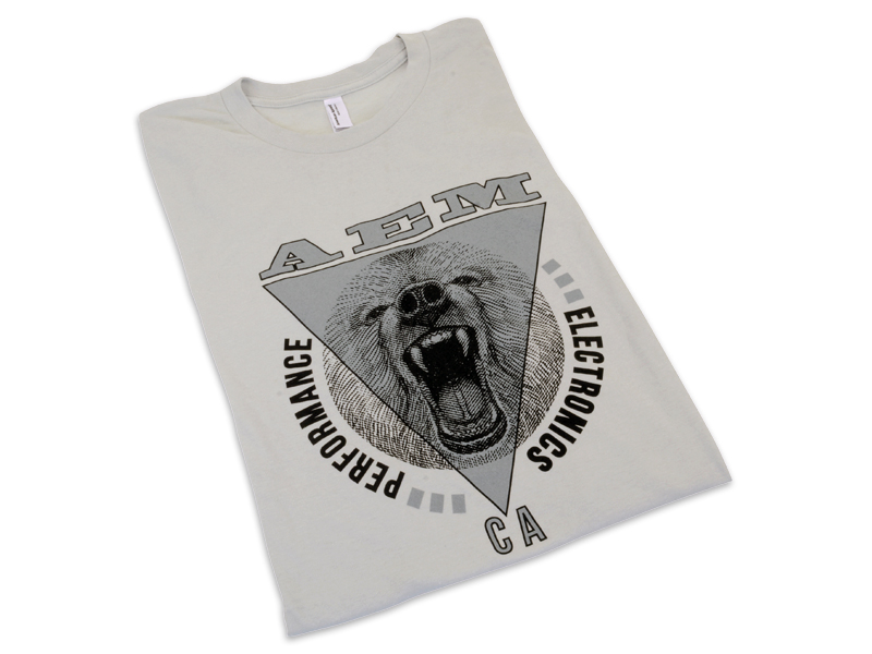 AEM ELECTRONICS T-SHIRT: CA BEAR NEW SILVER (SMALL)