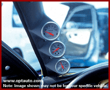 GAUGE WORKS FULL PILLAR POD: ECLIPSE 95-99 (TRIPLE/2/BLK)
