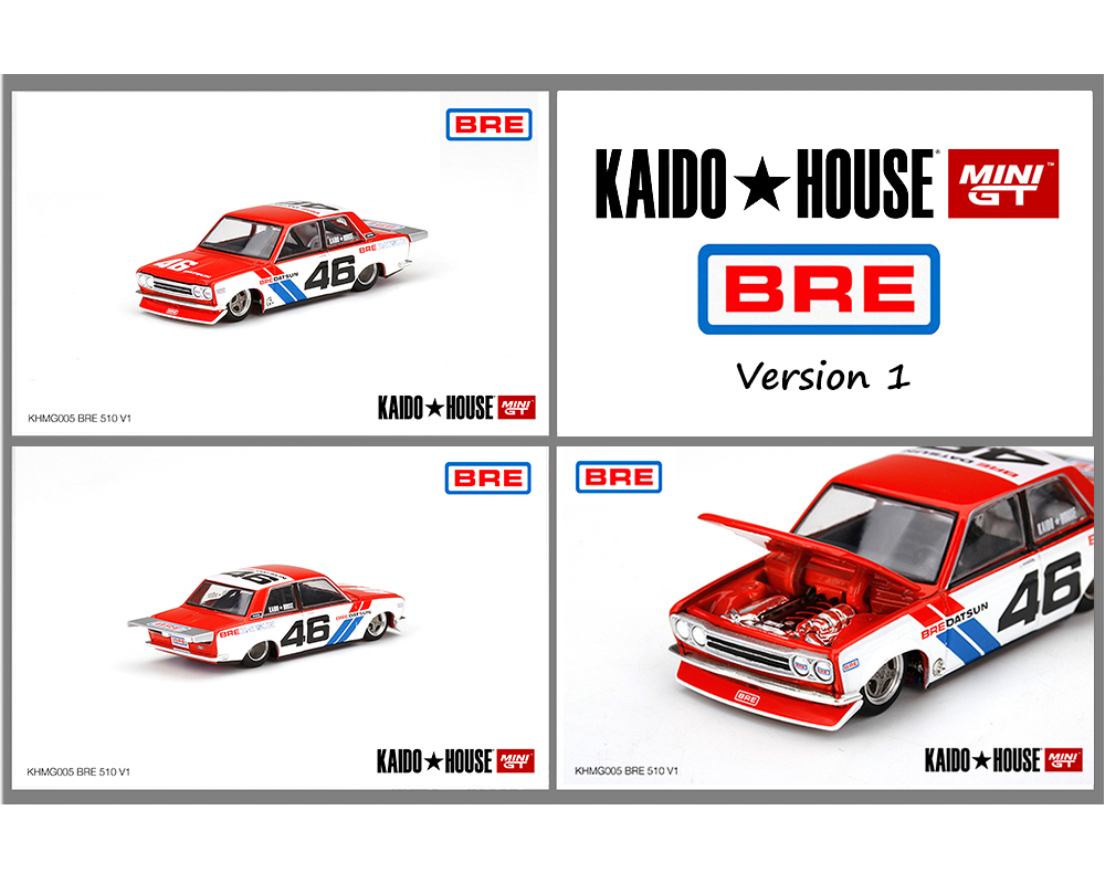 KAIDO HOUSE MINI GT 1:64: DATSUN 510 PRO STREET BRE #46 VER 1 (GLOSSY WHITE)