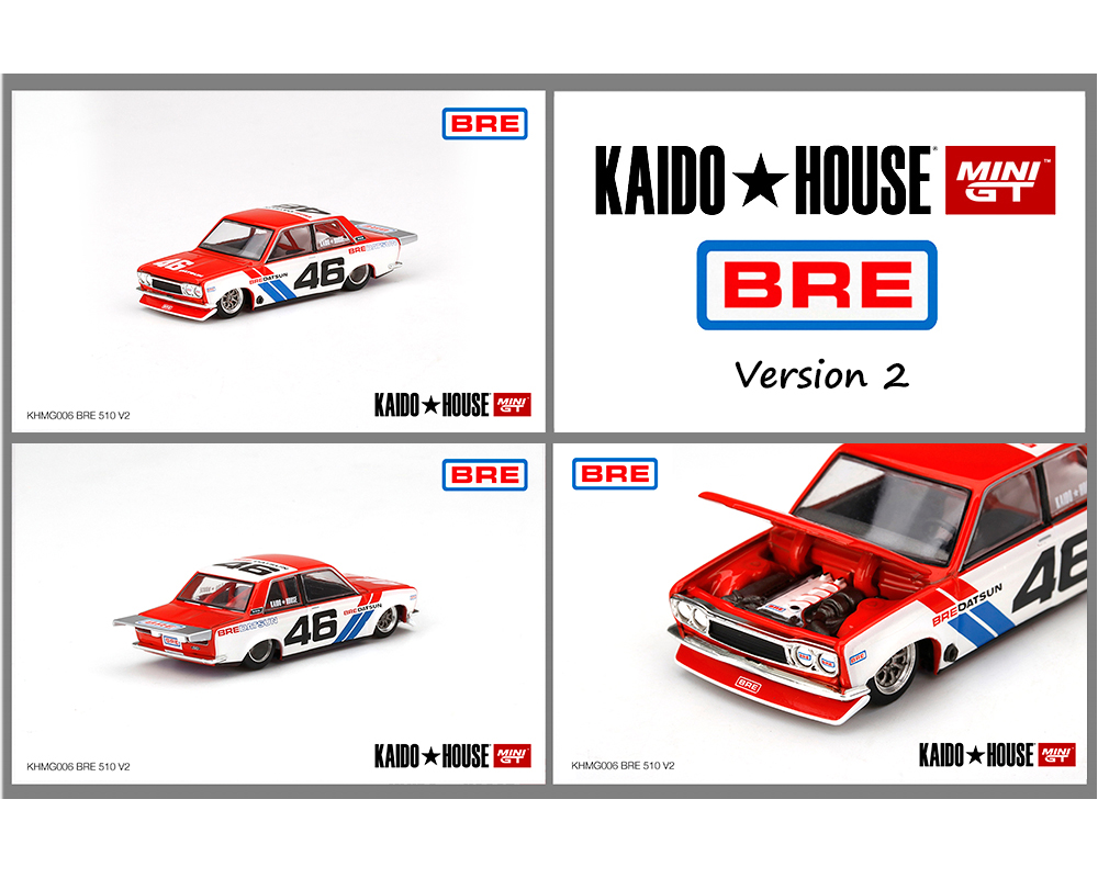 KAIDO HOUSE MINI GT 1:64: DATSUN 510 PRO STREET BRE #46 VER 2(MATTE WHITE)