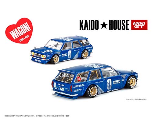 KAIDO HOUSE MINI GT 1:64: KAIDOHOUSE 510 WAGON BLUE