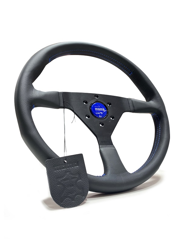 MOMO MONTE CARLO STEERING WHEEL: 350mm/BLUE STITCH