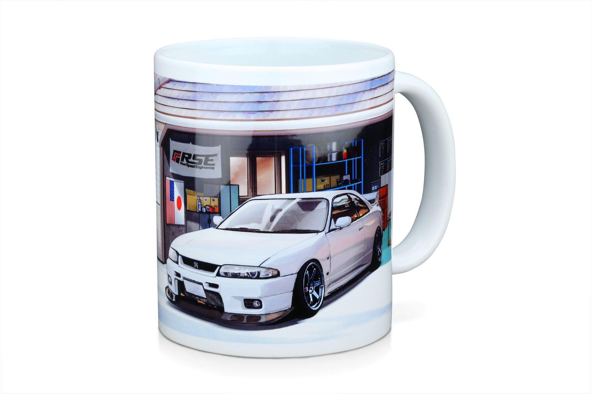 TOMEI MUG: WHITE R33 GT-R CAR LIFE GARAGE