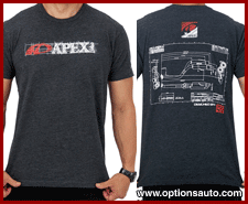 APEXi T-SHIRT: APEX BLUEPRINT SKETCH (S, GREY)