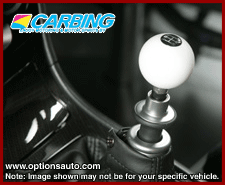 CARBING SHIFT KNOB: M10x1.25 (WHITE W/5-SPD PATTERN)