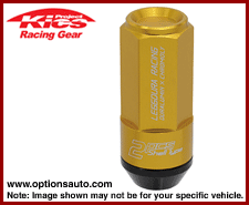 PROJECT KICS LEGGDURA RACING SHELL TYPE LUG NUT SET: 12x1.5 (53mm, CLOSED-END-LOOK, GOLD)