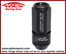 PROJECT KICS LEGGDURA RACING SHELL TYPE LUG NUT SET: 12x1.5 (53mm, CLOSED-END-LOOK, BLACK)