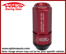PROJECT KICS LEGGDURA RACING SHELL TYPE LUG NUT SET: 12x1.5 (53mm, CLOSED-END-LOOK, RED)