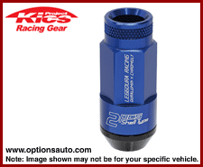 PROJECT KICS LEGGDURA RACING SHELL TYPE LUG NUT SET: 12x1.5 (53mm, OPEN-END-LOOK, BLUE)