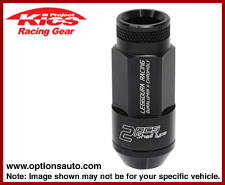 PROJECT KICS LEGGDURA RACING SHELL TYPE LUG NUT SET: 12x1.5 (53mm, OPEN-END-LOOK, BLACK)