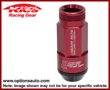 PROJECT KICS LEGGDURA RACING SHELL TYPE LUG NUT SET: 12x1.5 (53mm, OPEN-END-LOOK, RED)