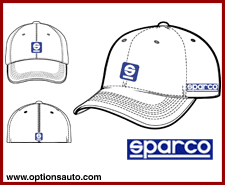 SPARCO FLEX-FIT CAP: S ICON/WHITE (SML/MED)